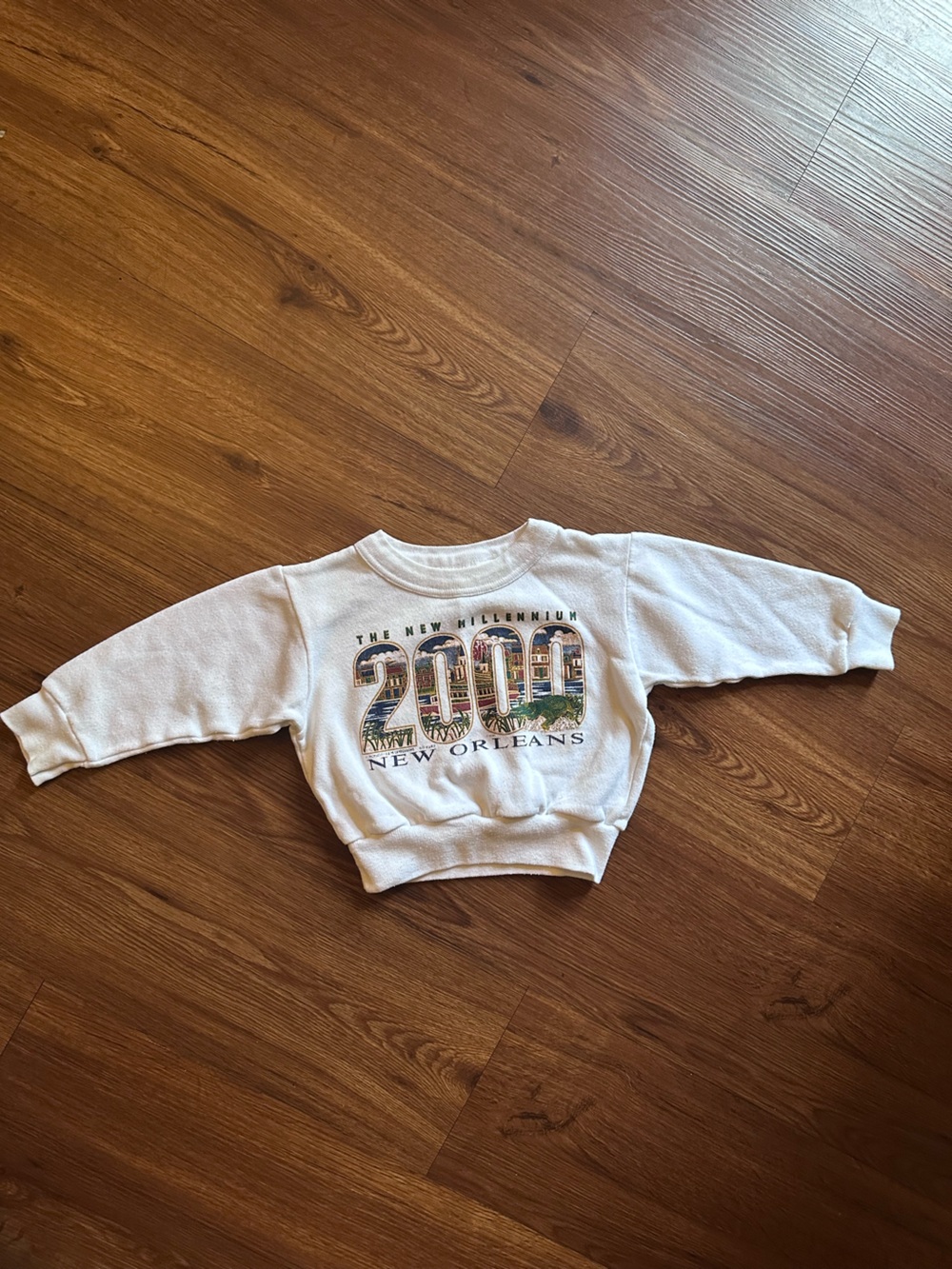 Y2K White '2000 New Orleans' Kids Sweatshirt